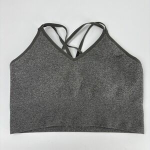 Soma Intimates Longline Strappy Back Sports Bra Large Gray without Pads